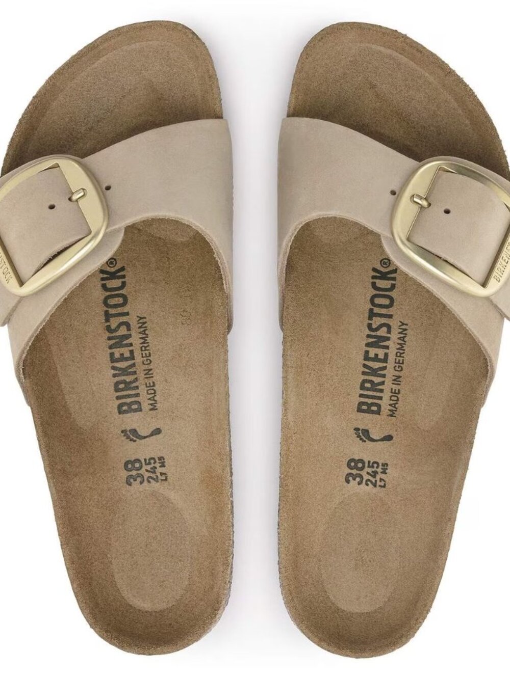 BIRKENSTOCK Madrid Big Buckle Slide Sandal (Women) Sandstone Size 39 - Picture 2 of 13